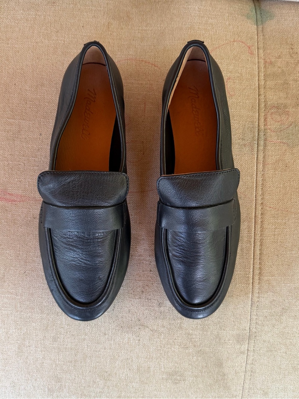 Black Leather Penny Loafers